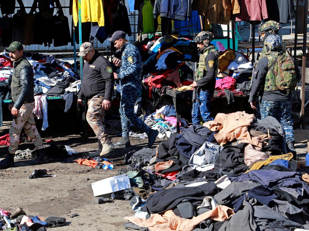 Iraqi Security Forces at site of bomb attack 