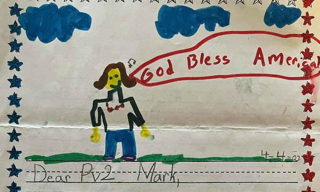 2003 letter from student to soldier Mark Bland in Iraq