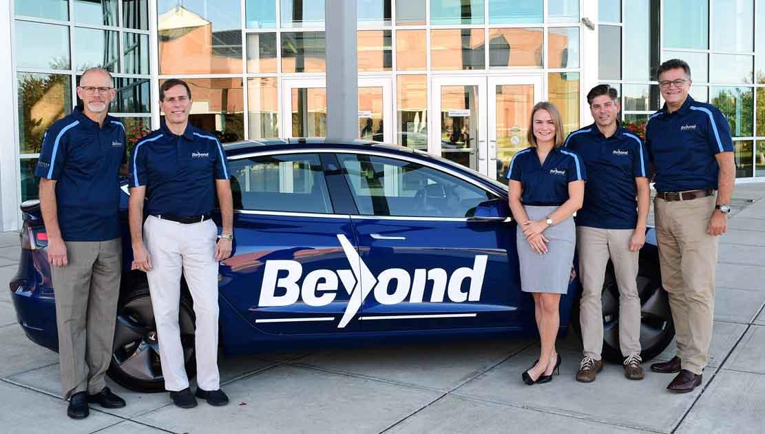 Members of the Beyond Angel Network and Fund team from left to right: Dr. Jeff Guernsey, Dr. Jeff Haymond, Sarah Jennings, Kyle Peterson and Dick Blanc.