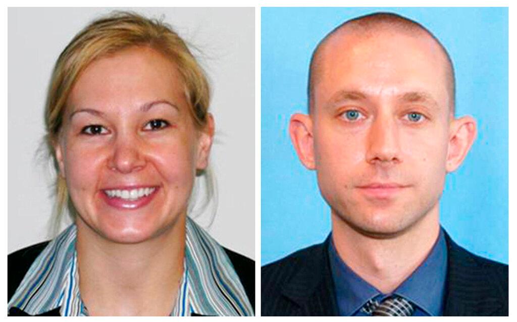 FBI agents Laura Schwartzenberger, left, and FBI agent Daniel Alfin. The two were fatally shot Tuesday, Feb. 2, 2021, while serving a search warrant at the home of child pornography suspect David Huber