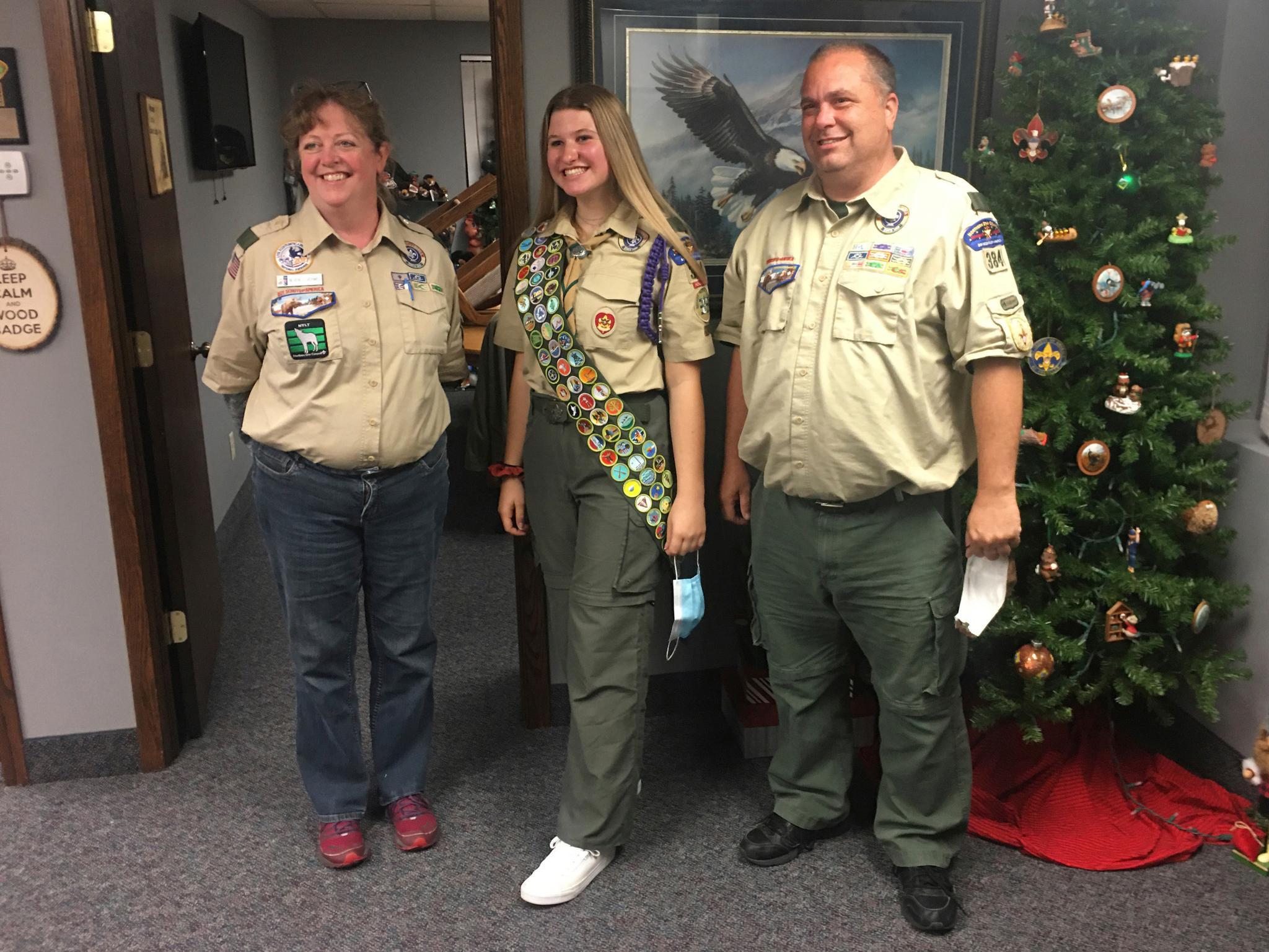 One of 1,000 young girls to be honored as Eagle Scouts