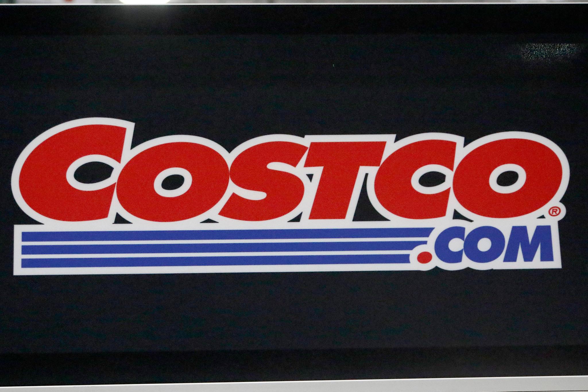 Costco sign on wall of a new store in Ridgeland, Mississippi