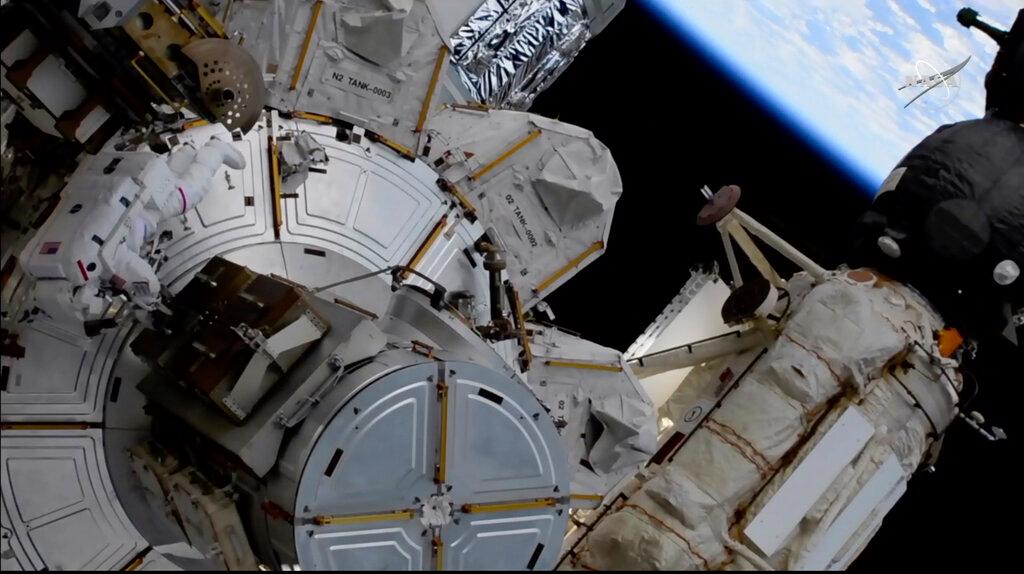 Astronaut Kate Rubins Outside International Space Station