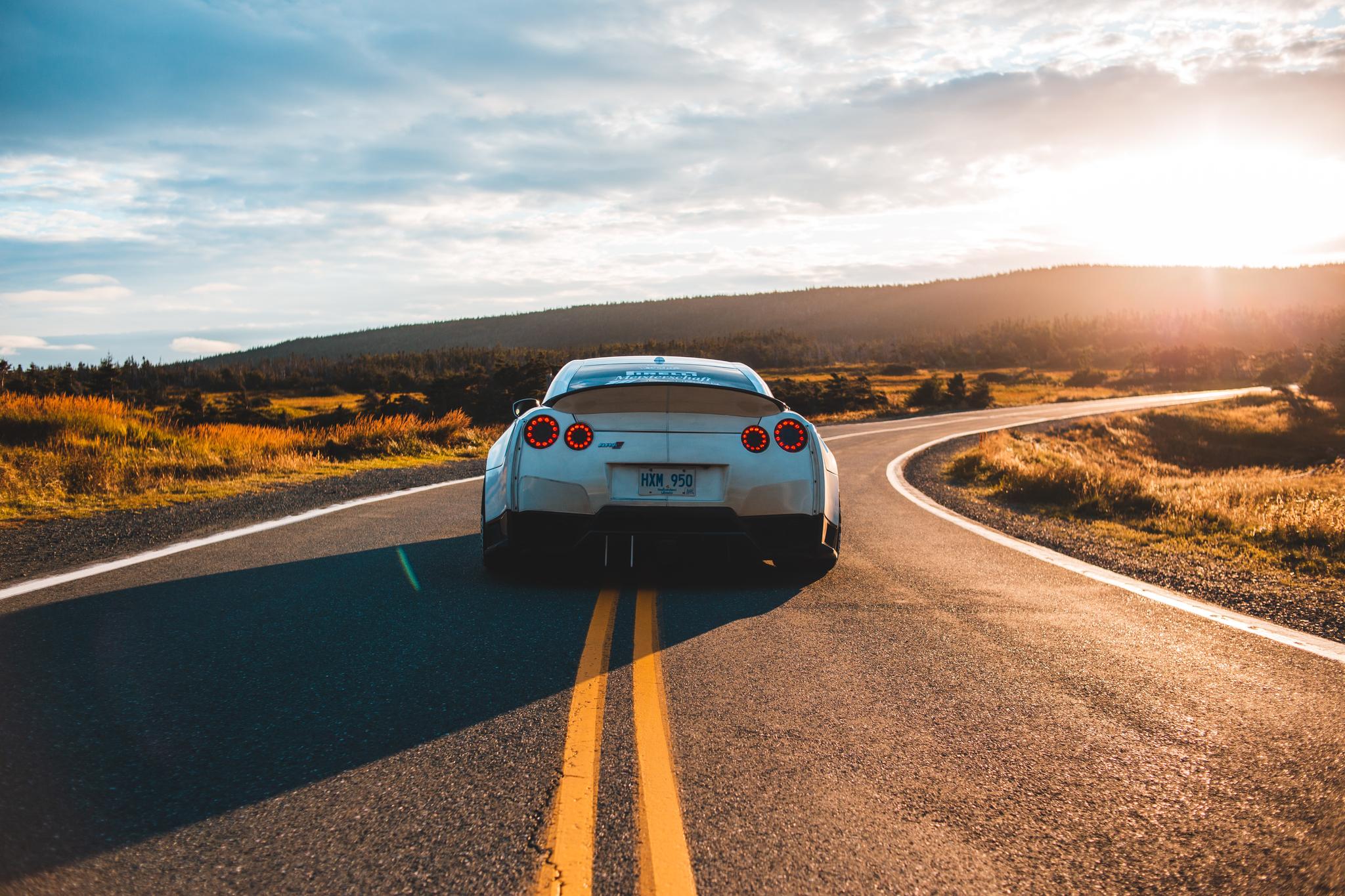 car in middle of road