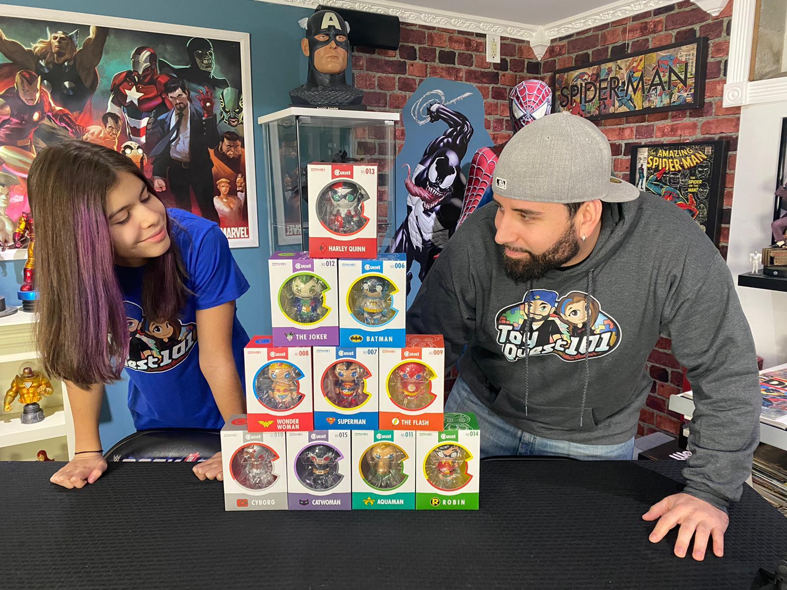 Miguel and Iliana with memorabilia
