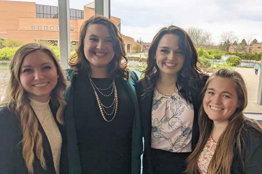 Pharmacy students Erin Ballentine, Chrissy Capo, Abby Woodard and Rachael Tollerton 