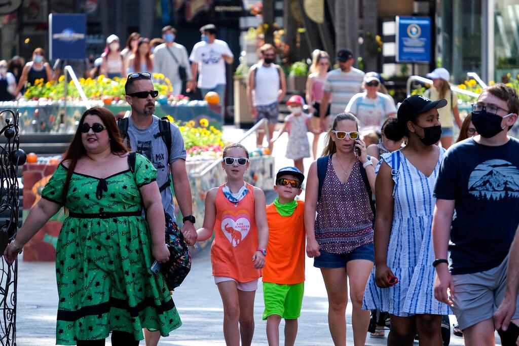 People strolling at Universal Studios in California 