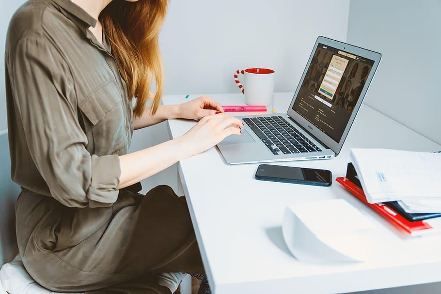 Woman on computer 