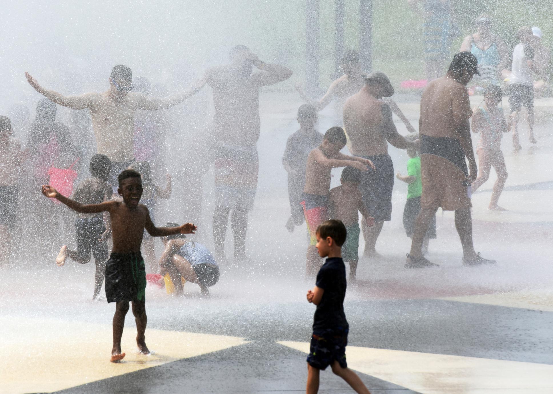 Kids know how to cool off with fountain fun