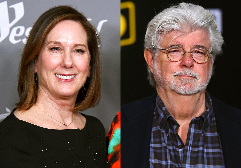 Kathleen Kennedy and George Lucas