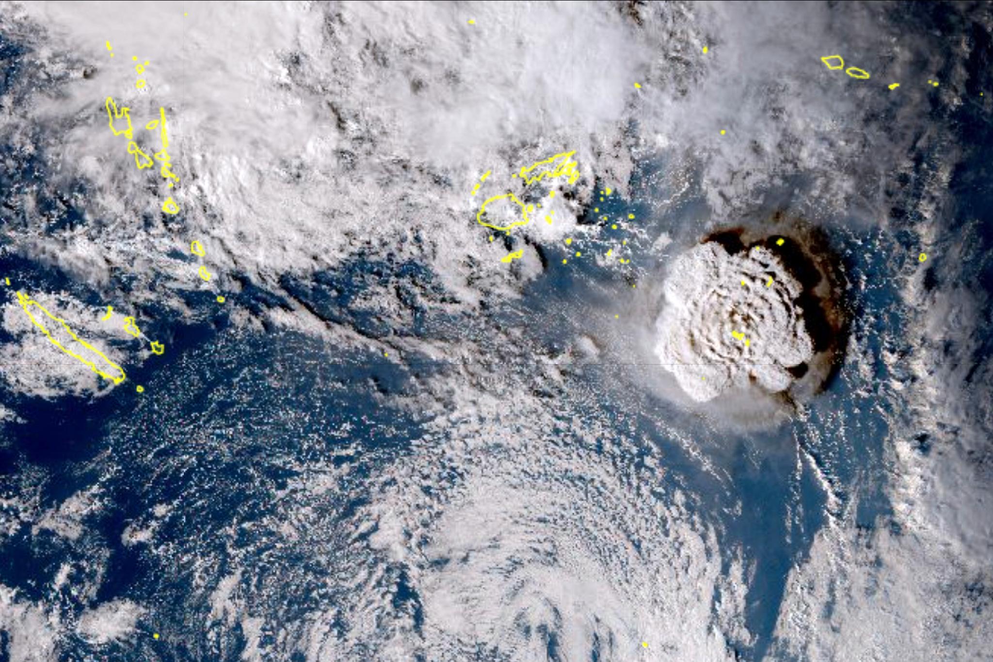 an undersea volcano eruption at the Pacific nation of Tonga