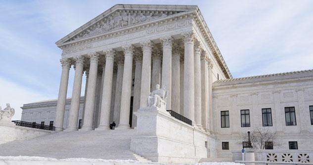 The front of the U.S. Supreme Court building