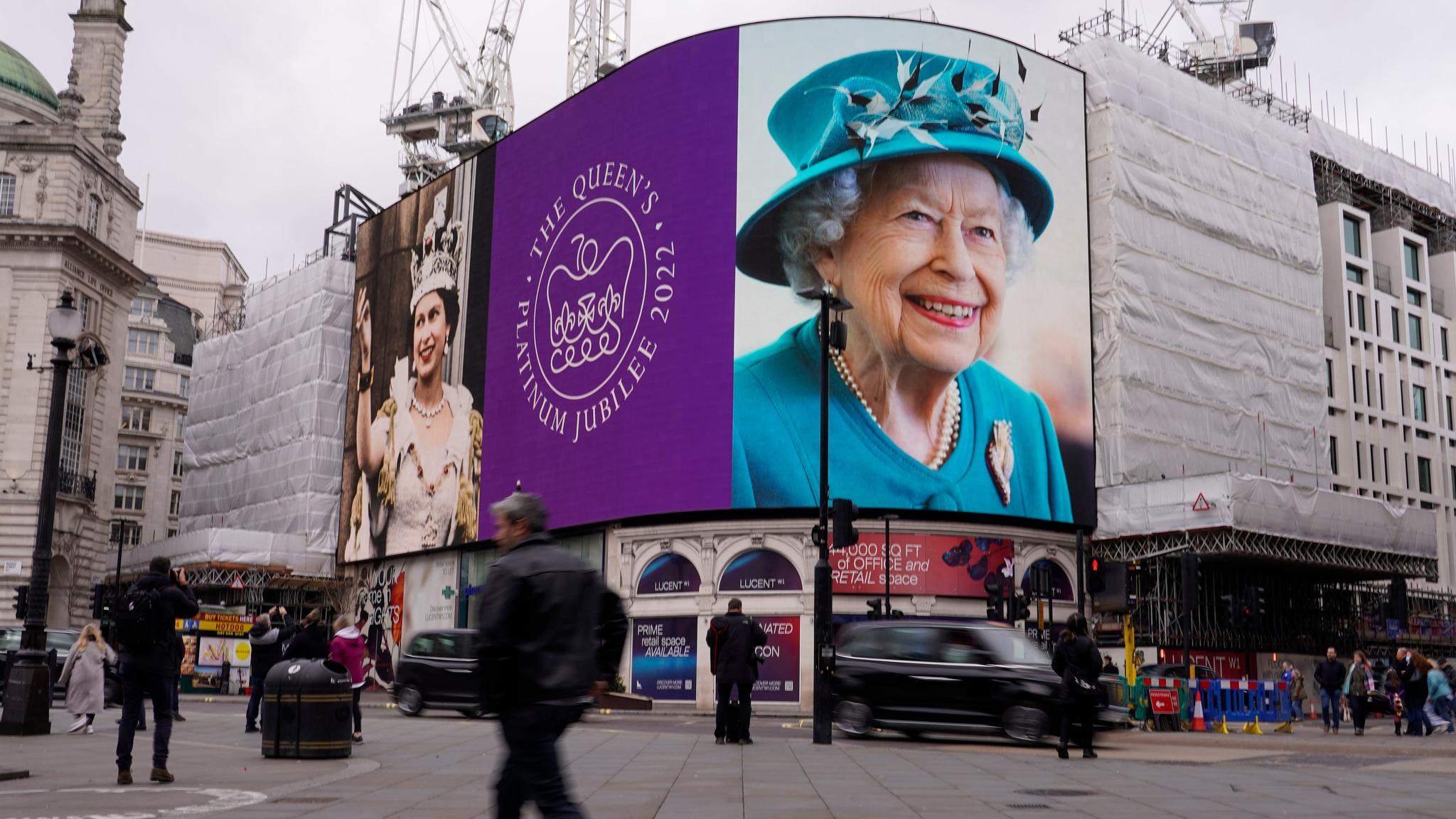 Screen celebrates the 70th anniversary of Britain's Queen Elizabeth