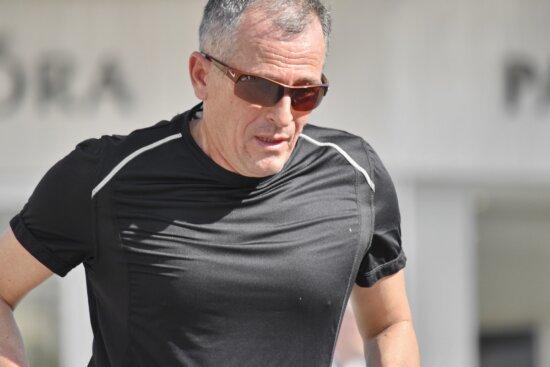 Older male jogging
