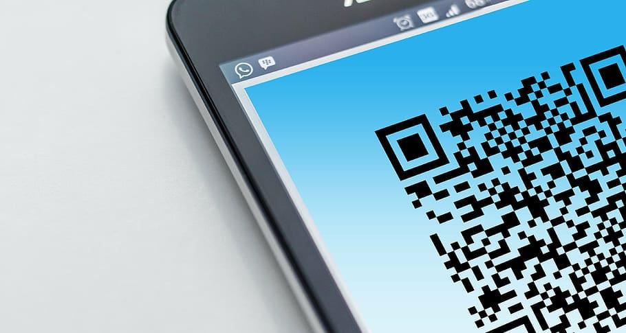 Phone with QR code 