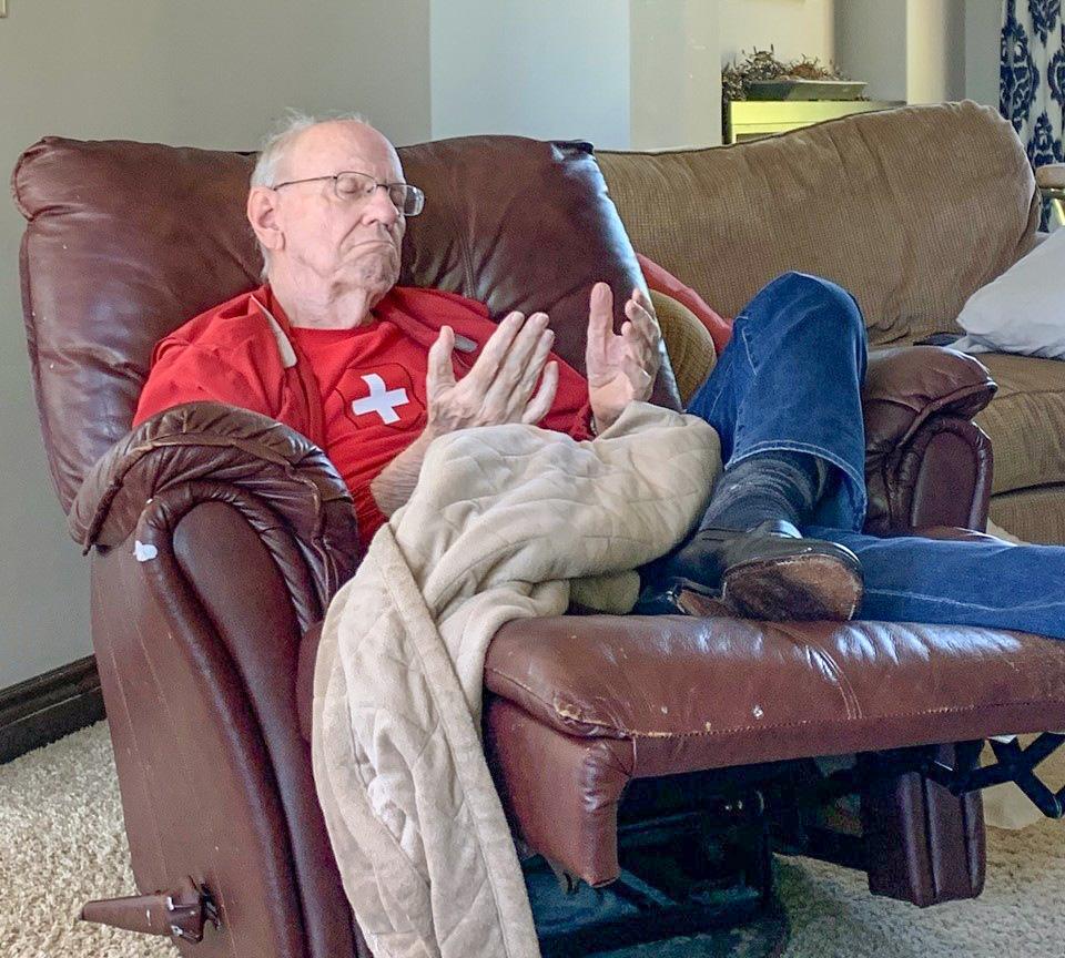 Paul Marshall receives blessing while watching son's church online