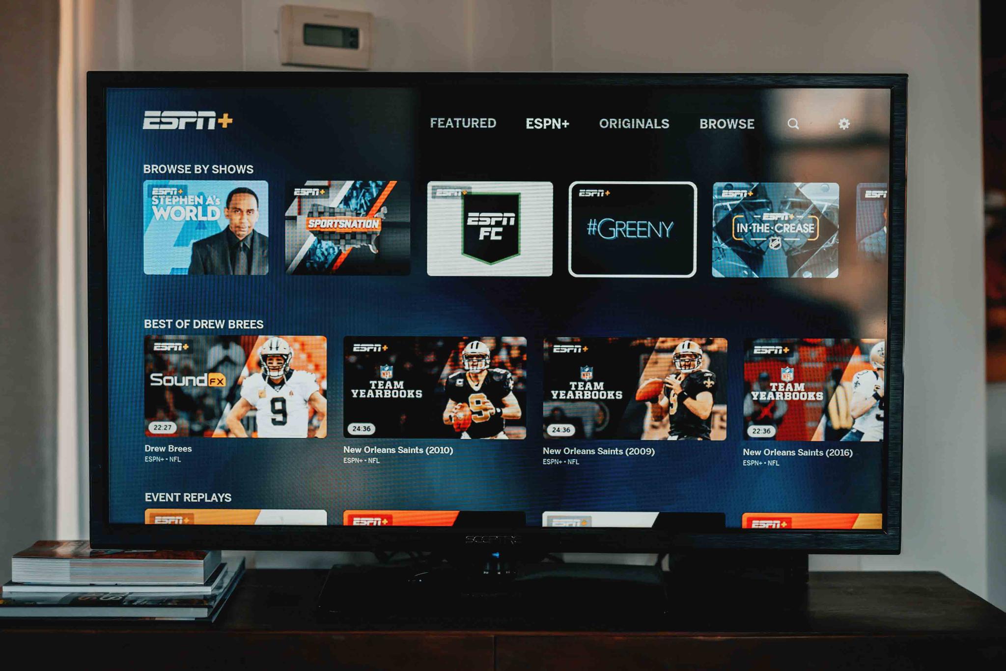 Television showing sports network programing