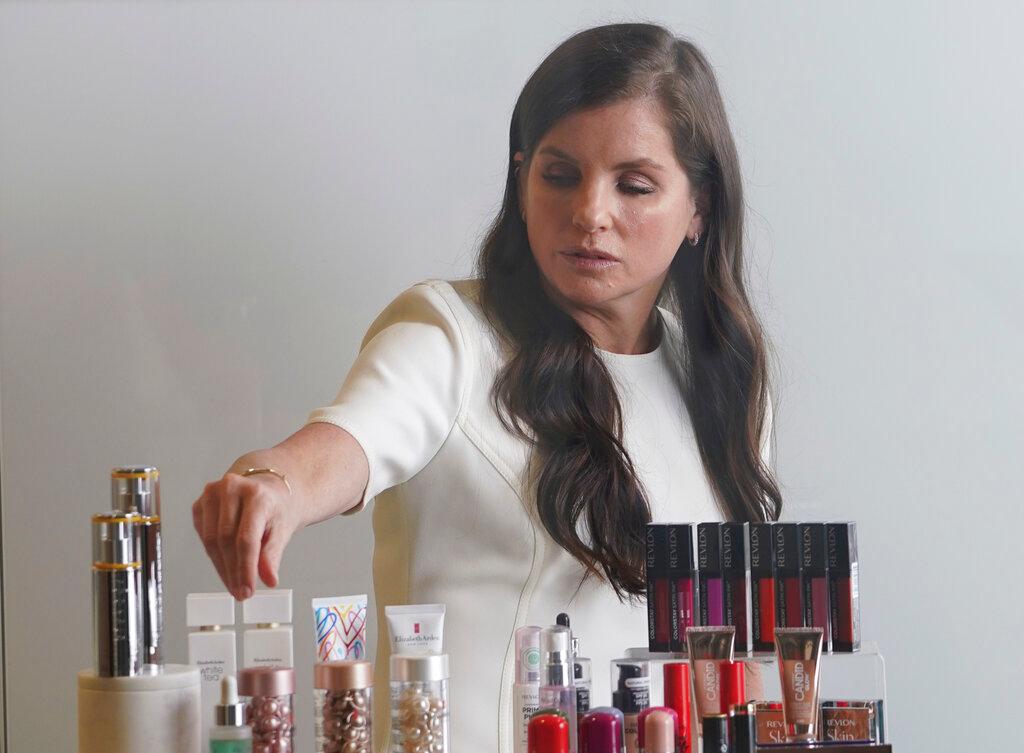woman displaying makeup