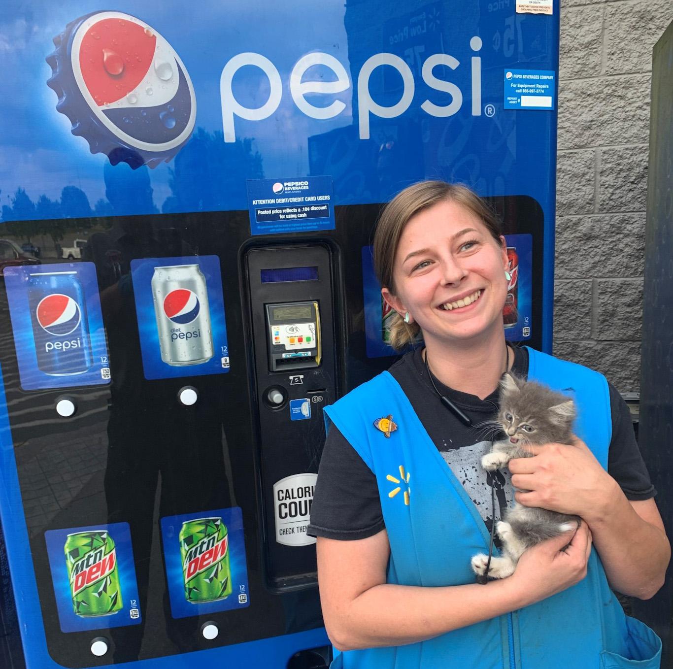 Lindsey and rescued kitty