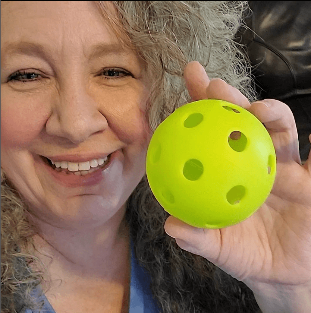 Stacy Lynn Harp and a pickleball