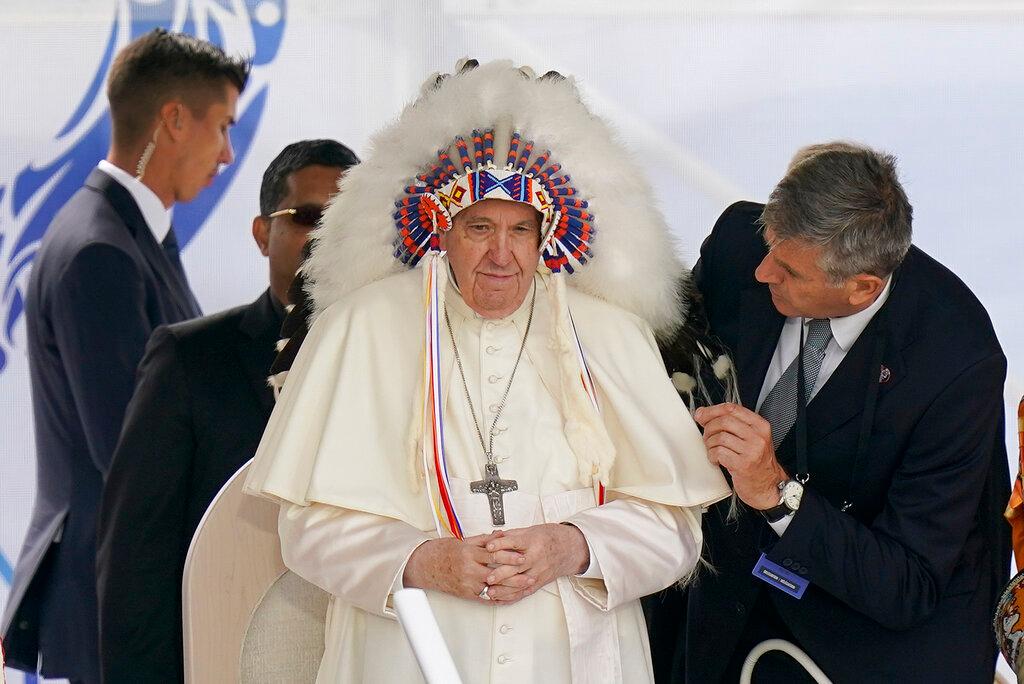 Pope given headdress