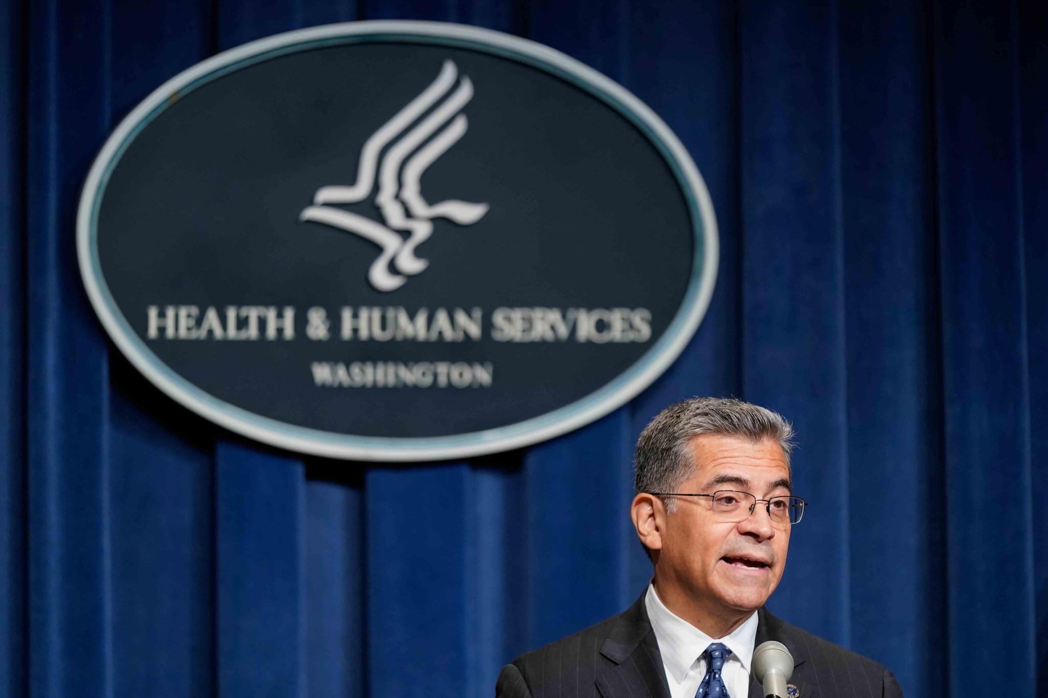  Health and Human Services Secretary Xavier Becerra speaks during a news conference June 28, 2022, in Washington.