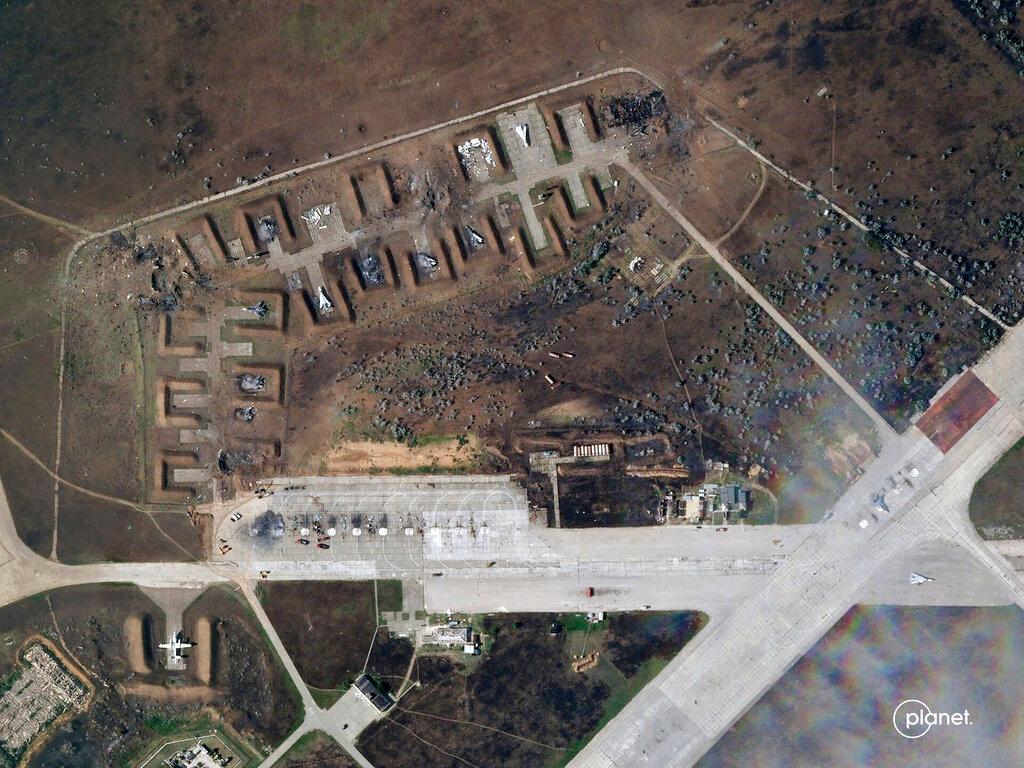 Destroyed Russian aircraft at Saki Air Base