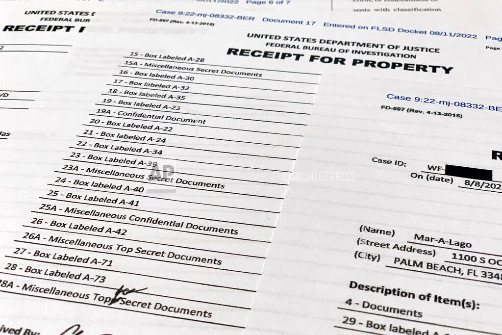 document with receipt for property