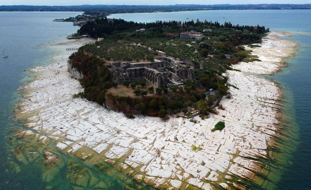 Image of receding lake water