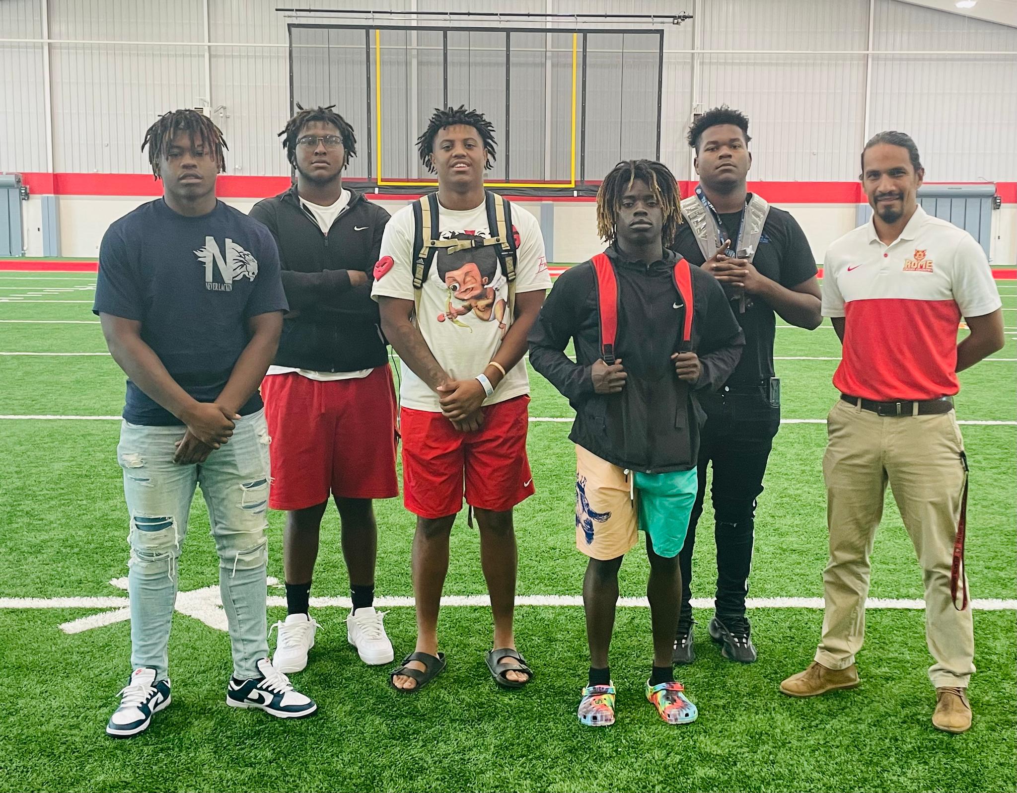 (Left-to-right) Tyson Brown, Caesar Parker, Alto Moore, Antwion Carey, Trey Adams and Luis Goya