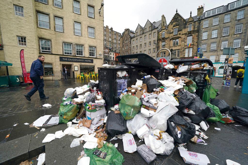 Large pile of garbage in the streets.