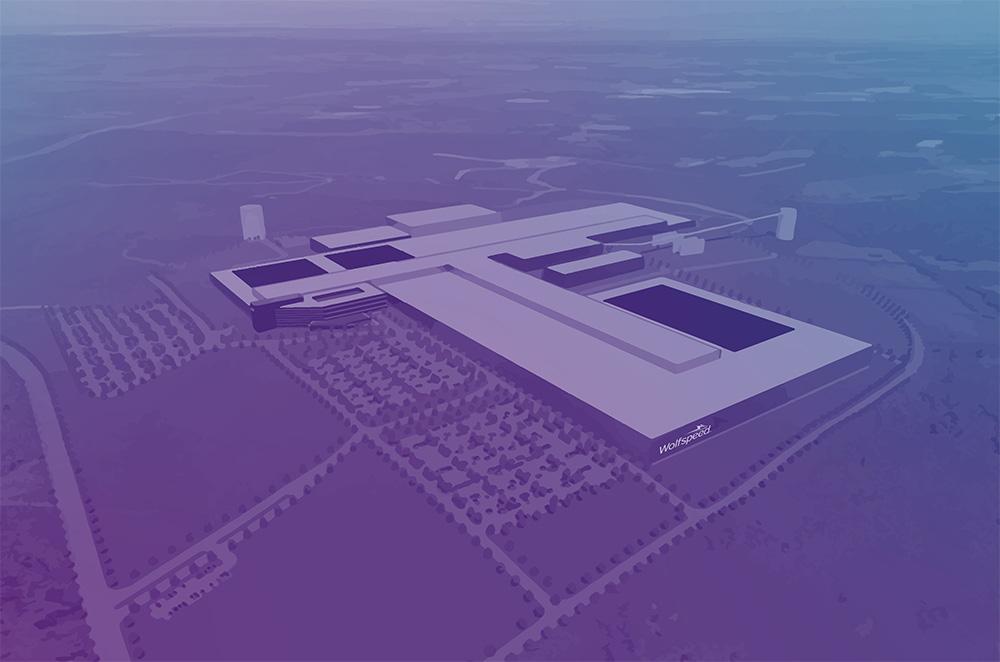 Rendering of Wolfspeed Silicon Carbide Materials manufacturing facility to be located in Chatham County