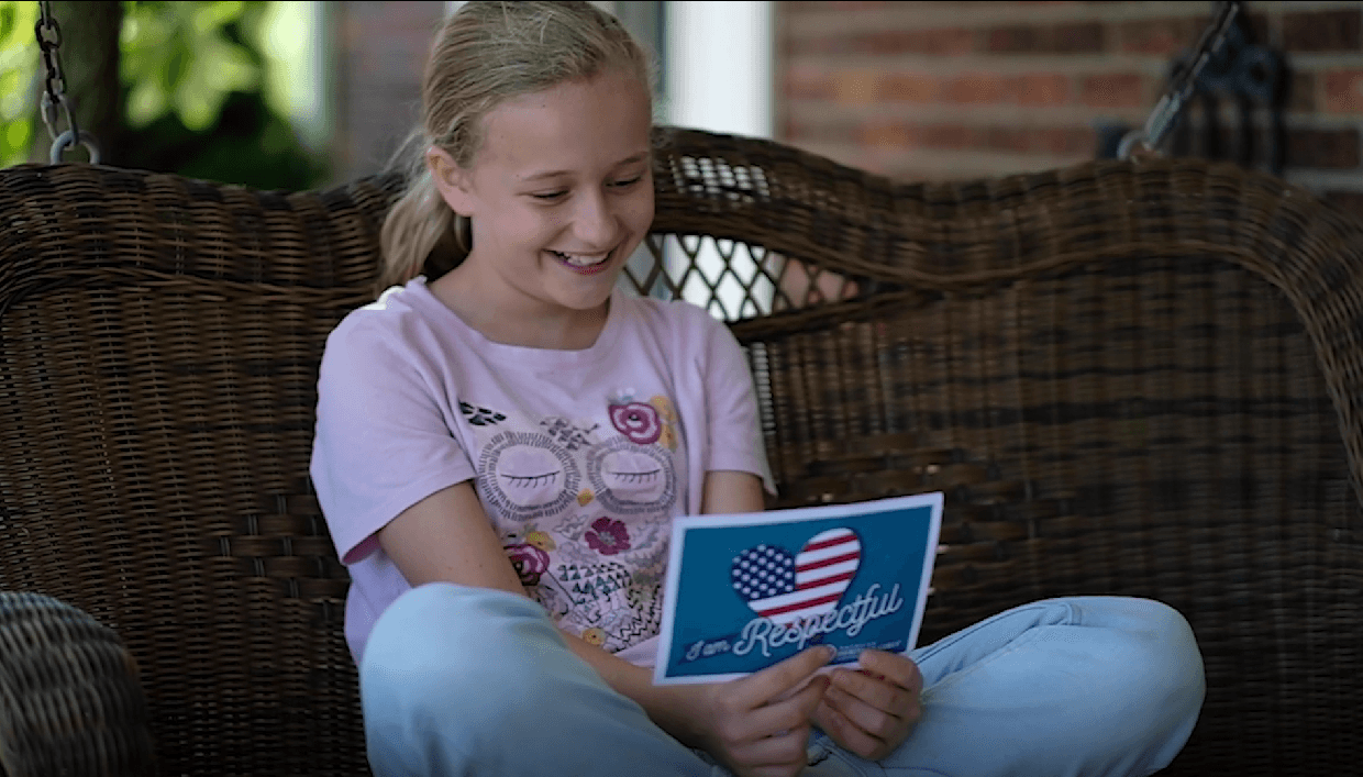 Girl Reading Pen Pal Postcard 