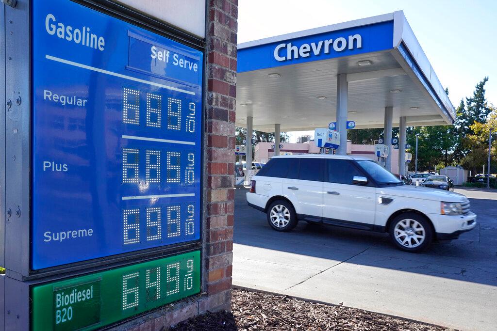 Chevron Gas Station Parked Car