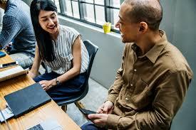 Man and Woman talking