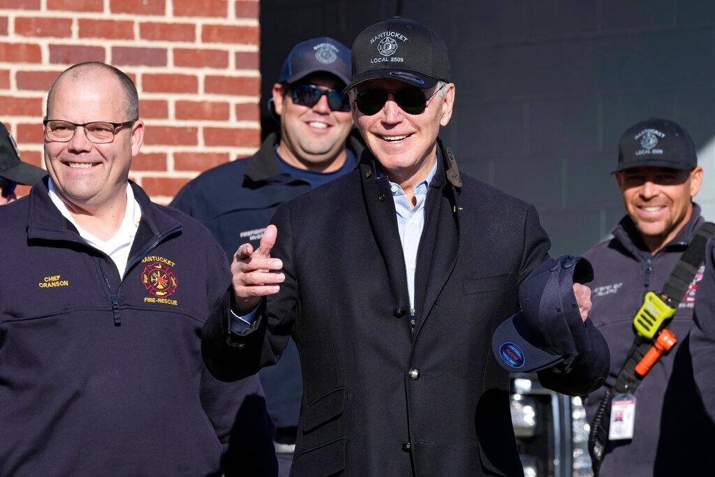 Joe Biden Taking Picture With Fire Department