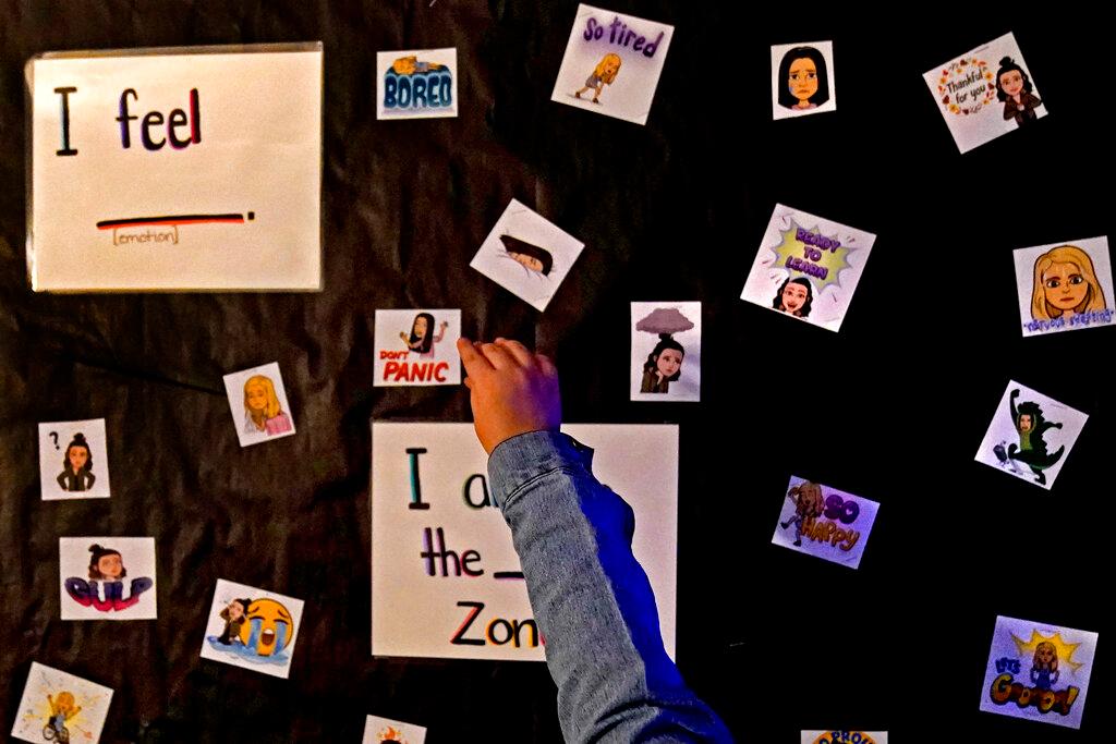 A student visits a sensory room