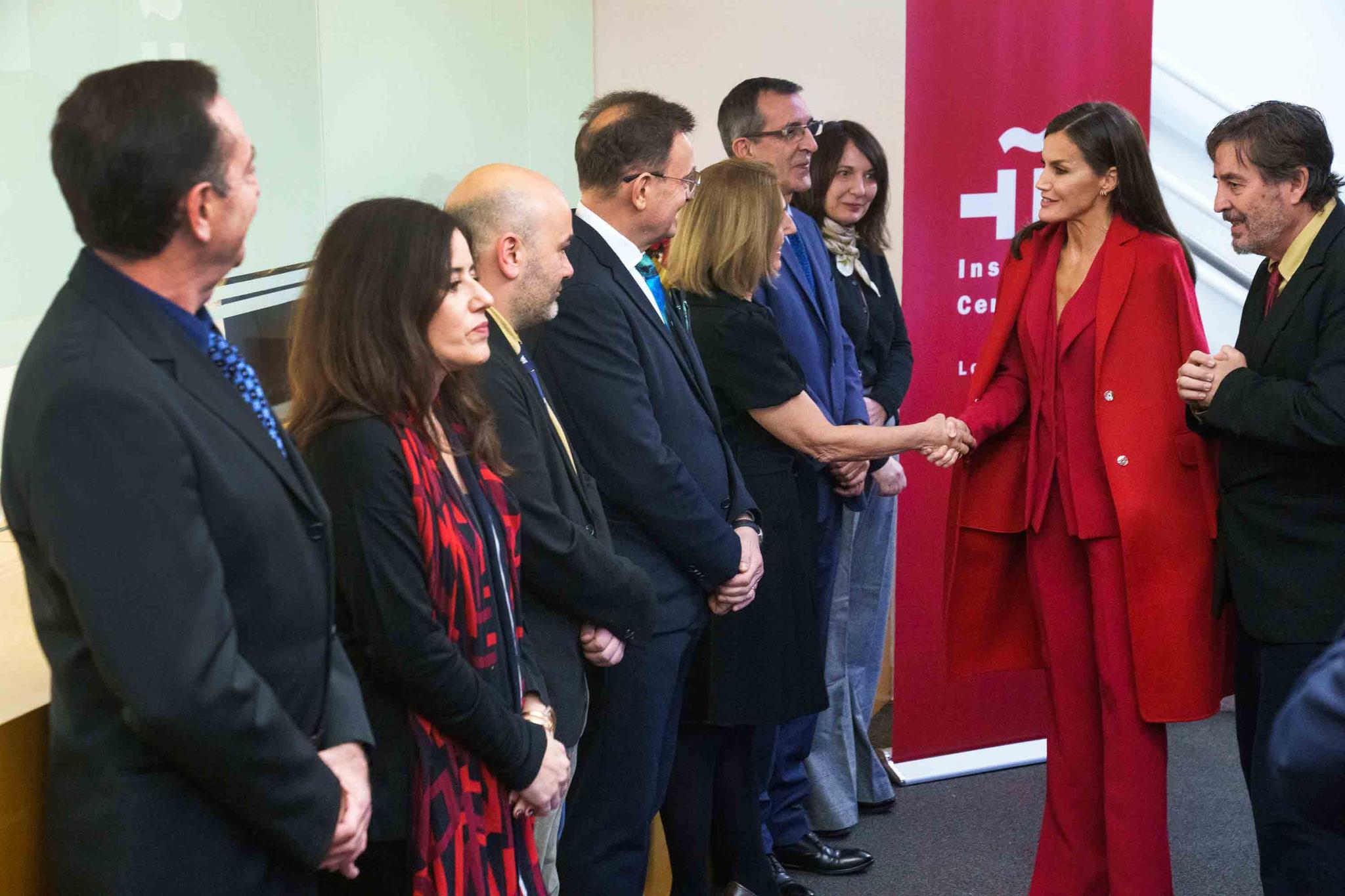 Spain's Queen Letizia is welcomed at the opening of the Instituto Cervantes in Los Angeles Monday, Dec. 12, 2022.