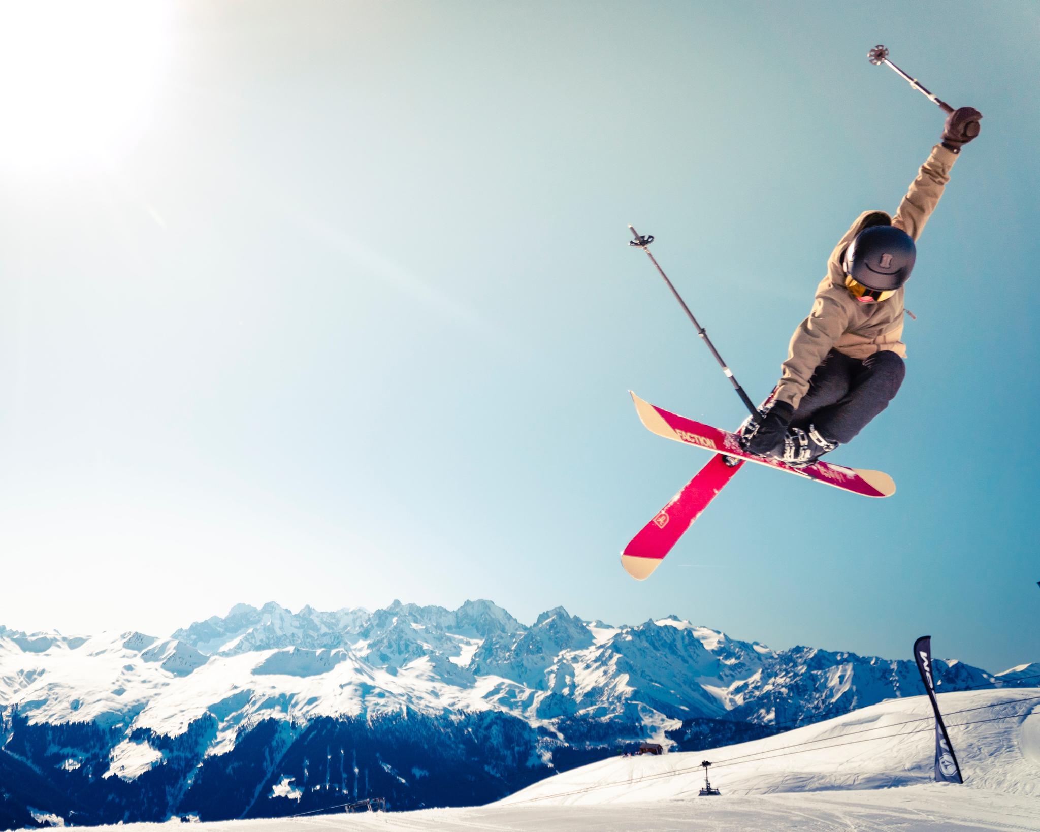 skier doing trick in the air