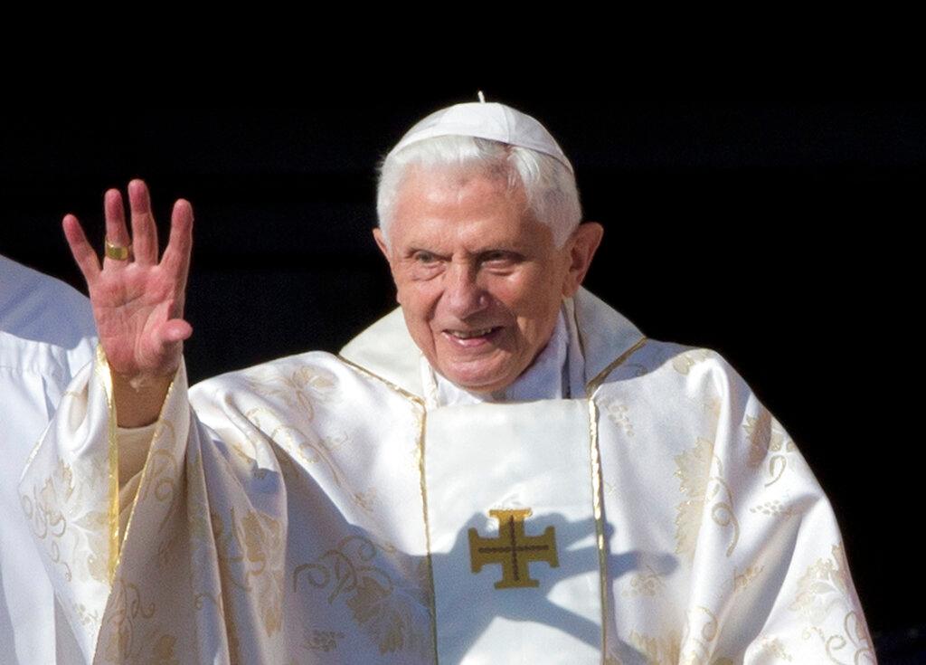 Pope Emeritus Benedict XVI arrives in St. Peter's Square at the Vatican