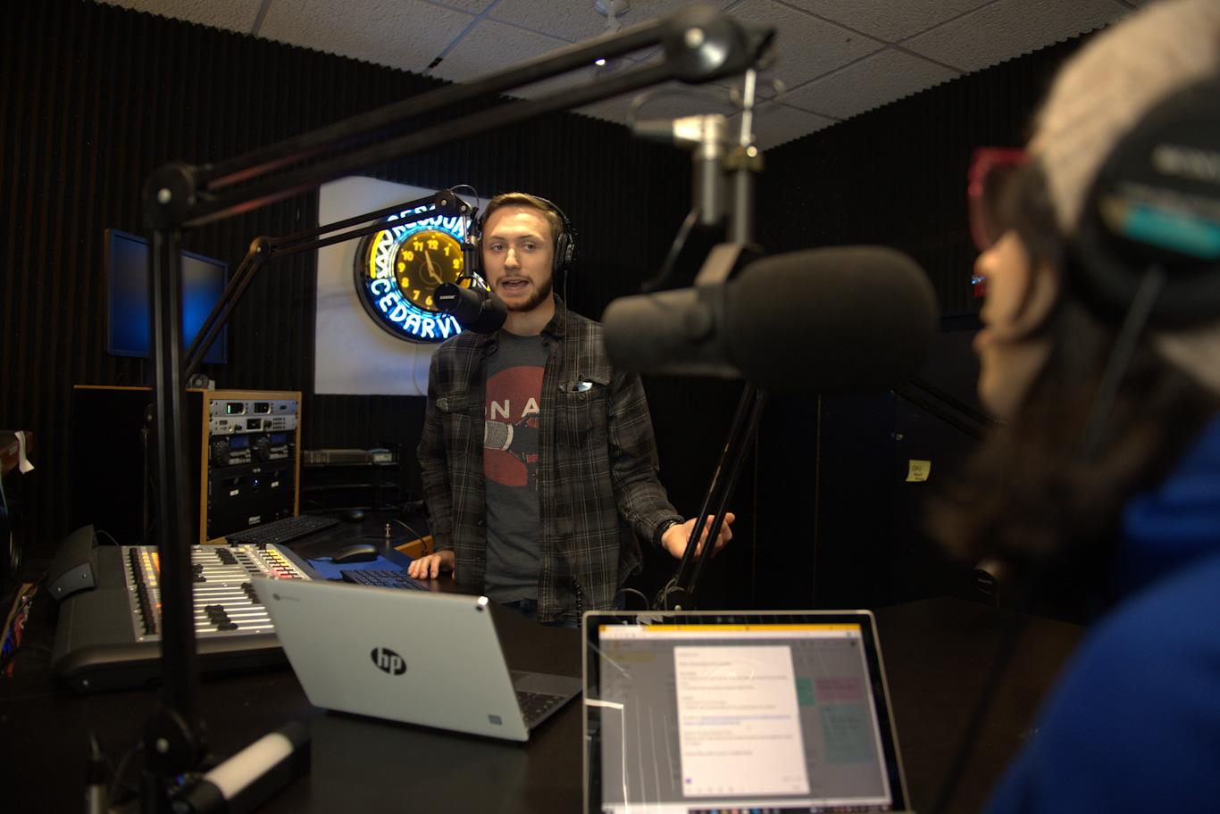The River's Eric Stroud during his college years at Cedarville’s Resound Radio station
