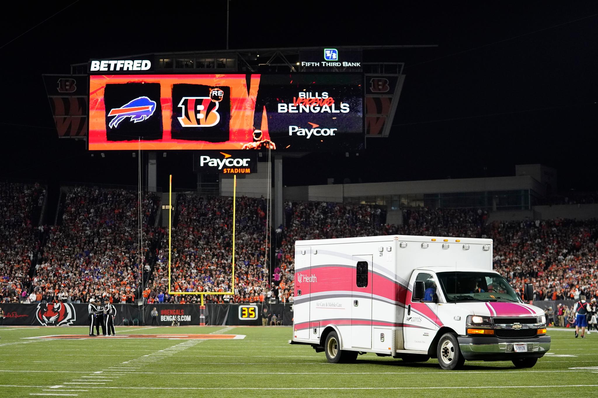 Ambulance Field Football Bills Bengals Damar Hamlin