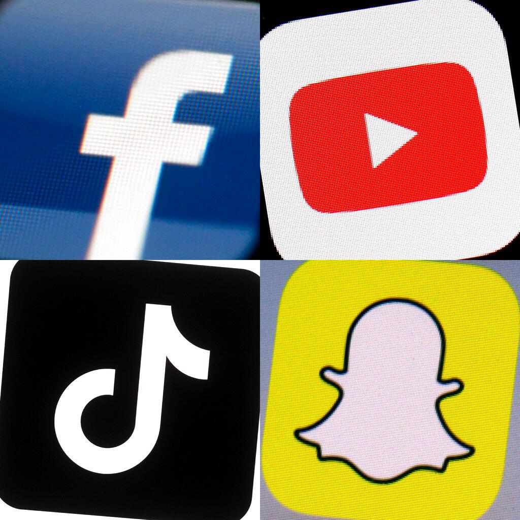 social media graphic Facebook Snapchat YouTube TikTok Instagram