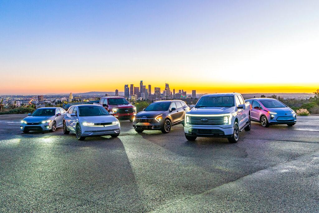 Edmunds shows their top rated car, SUV, truck and an electric version