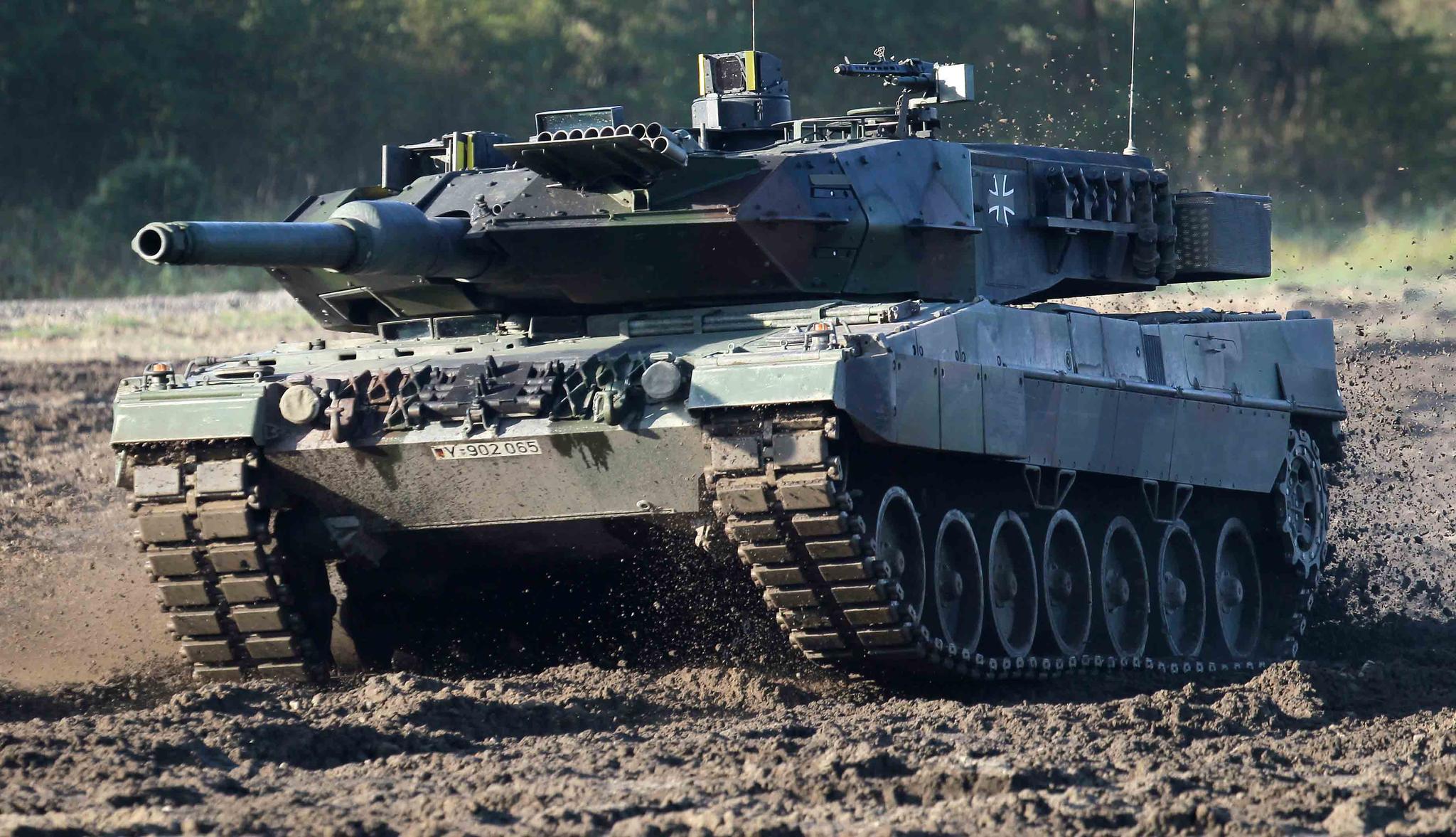 A Leopard 2 tank is pictured during a demonstration event held for the media by the German Bundeswehr in Munster near Hannover, Germany, Wednesday, Sept. 28, 2011.