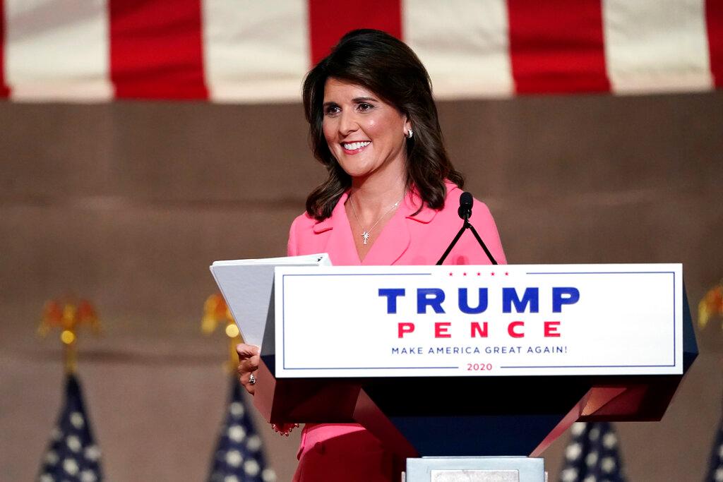 (2020)  Former U.N. Ambassador and former South Carolina Gov. Nikki Haley