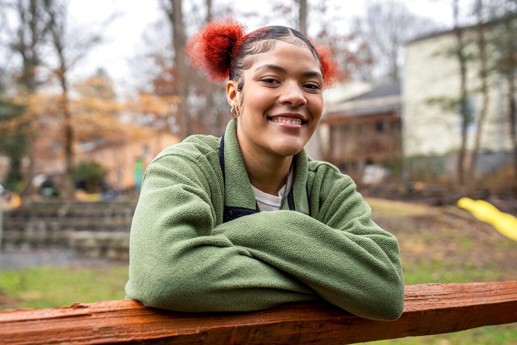 Kailani Taylor-Cribb walks through her neighborhood in Asheville, N.C.