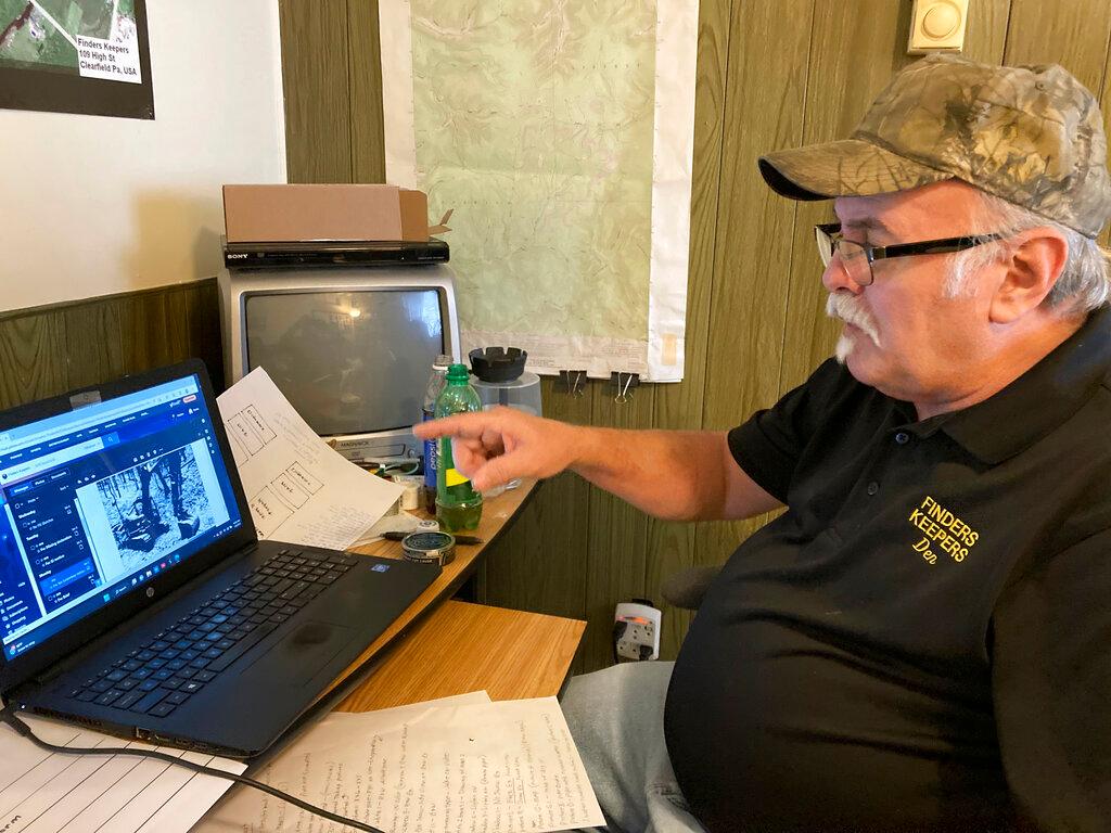Treasure hunter Dennis Parada, owner of Finders Keepers, talks about the FBI's 2018 dig for Civil War-era gold in an interview at his office in Clearfield, Penn., Jan. 6, 2023. Parada is pressing the FBI to release more documents related to the dig, which he suspects found gold but which the FBI insists came up empty.