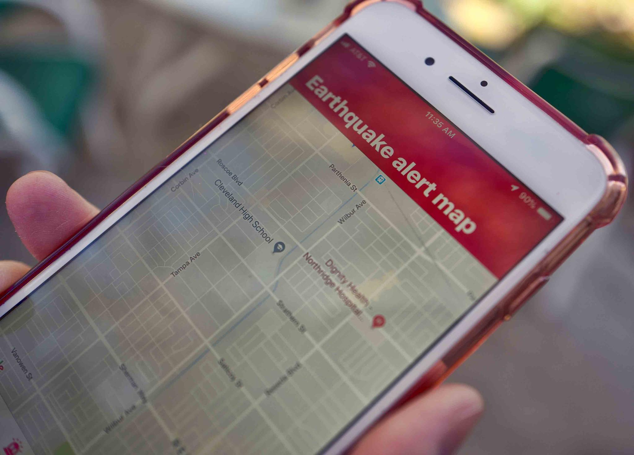 Earthquake Early Warning app on mobile phone