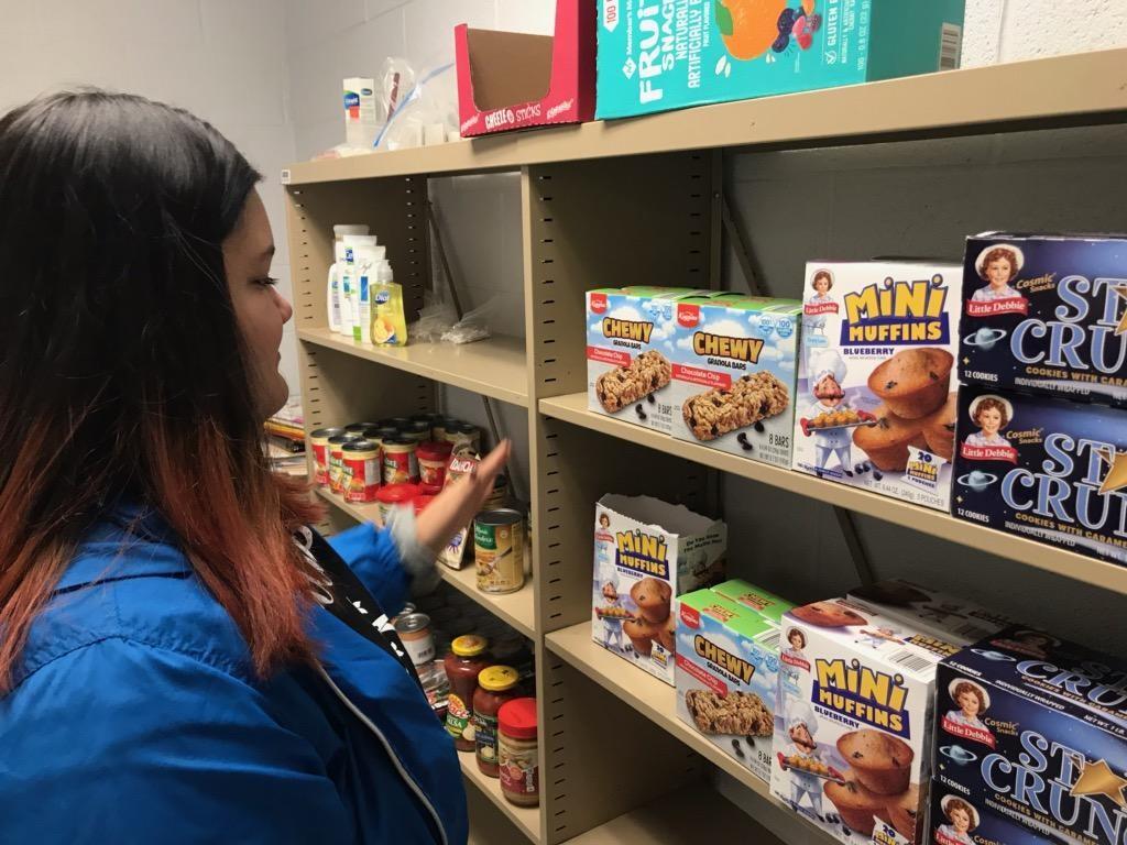 Person inside school student food pantry